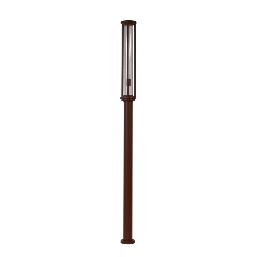 Lucande Mastleuchte Außen Alivaro Modern aus Aluminium in Braun, 1-flammig E27, IP65 - Bild 2