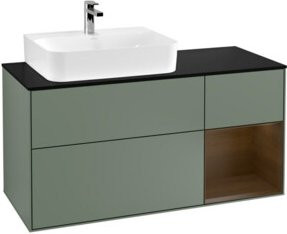 V&B Waschtischunterschrank Finion mit Wandbeleuchtung, Platin Matt, B/T/H: 120 x 50,1 x 50,1 cm - Bild 1