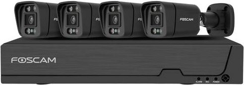 Foscam FNA108E-B4-2T LAN IP-Überwachungskamera-Set in Schwarz mit 4 Kameras und 8 Kanälen, 3840 x 2160 Pixel Auflösung - Bild 2