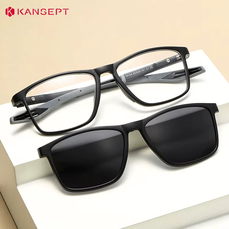 KANSEPT Clip-On-Sonnenbrille, Unisex, Vollrand, rechteckig, black - Bild 2