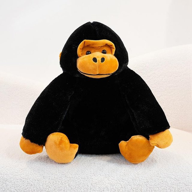 Yiran toy Gorilla Plüschtier, Sitzende Haltung, 27 cm, Schwarz - Bild 1