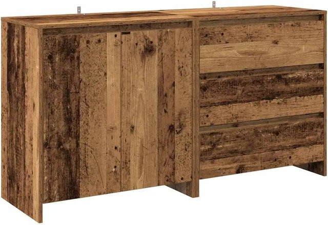 vidaXL 2-teiliges Sideboard in Altholz-Optik aus Holzwerkstoff, Braun, B/T/H: 60 x 30 x 75 cm - Bild 1