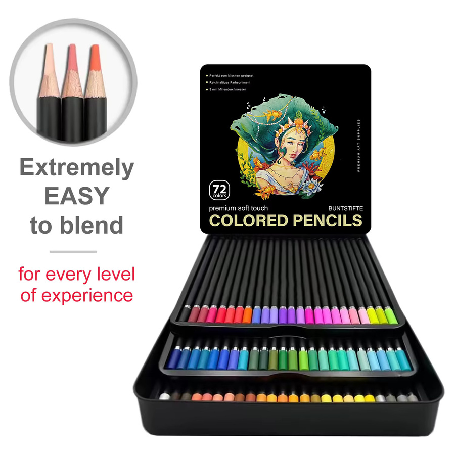 Art Supplies Buntstifte-Set mit 72 Premium-Farbminen in Multicolour für erwachsene Künstler - Bild 3