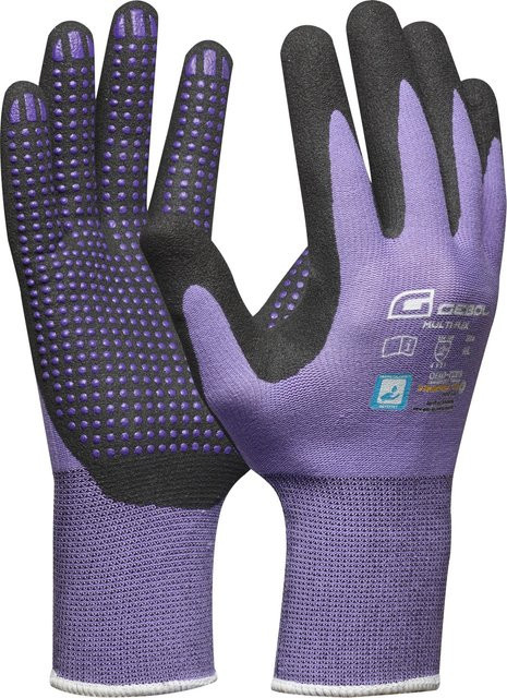 Gebol Handschuh Multi Flex Lady Größe 7 in Lila mit Nitrilbeschichtung - Bild 1