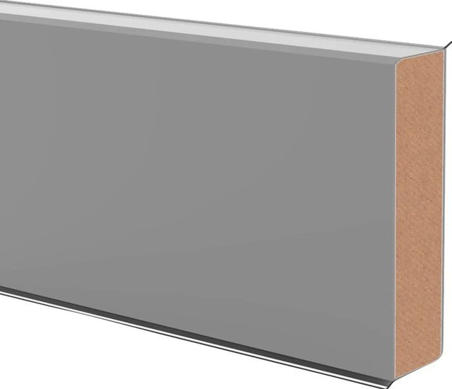 Döllken Profiles Sockelleiste Cubu flex.ife 60 in Platinsilber, Höhe: 60 mm, Tiefe: 13 mm, Länge: 2500 mm - Bild 1