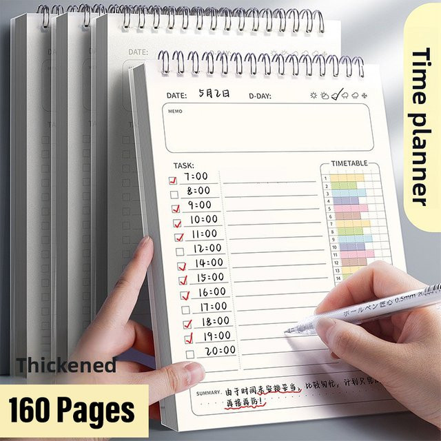 BOHY Plan To-Do-Liste A5 Agenda als Spiral-Notizbuch mit 160 Seiten in Weiß - Bild 1