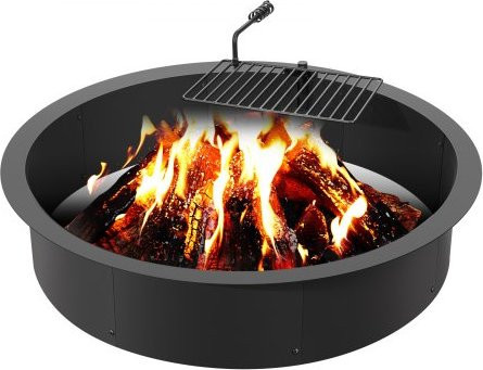 VEVOR Feuerstellenring aus Kohlenstoffstahl für Outdoor-Camping und Lagerfeuer, Außendurchmesser: 101,6 cm, Innendurchmesser: 91,44 cm, Höhe: 21,59 cm - Bild 1