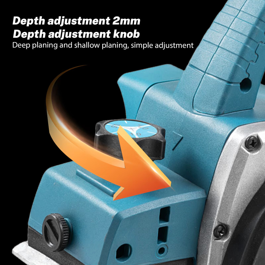 Makita Bürstenloser elektrischer Hobel in Blau, kabelloser Power-Hobel mit 15.000 U/min für Holzbearbeitung und DIY-Möbel - Bild 5