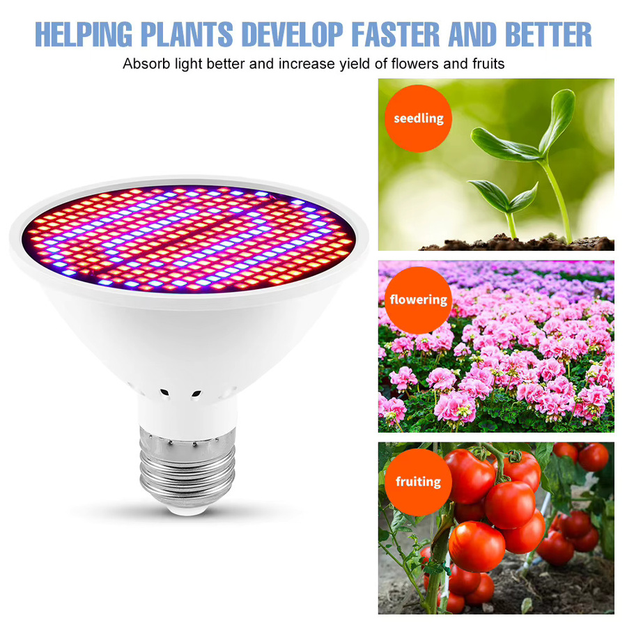 25W Vollspektrum LED Pflanzenwachstumslampe E27/E26 für Hydroponik, Zimmerpflanzen und Setzlinge in Weiß - Bild 2