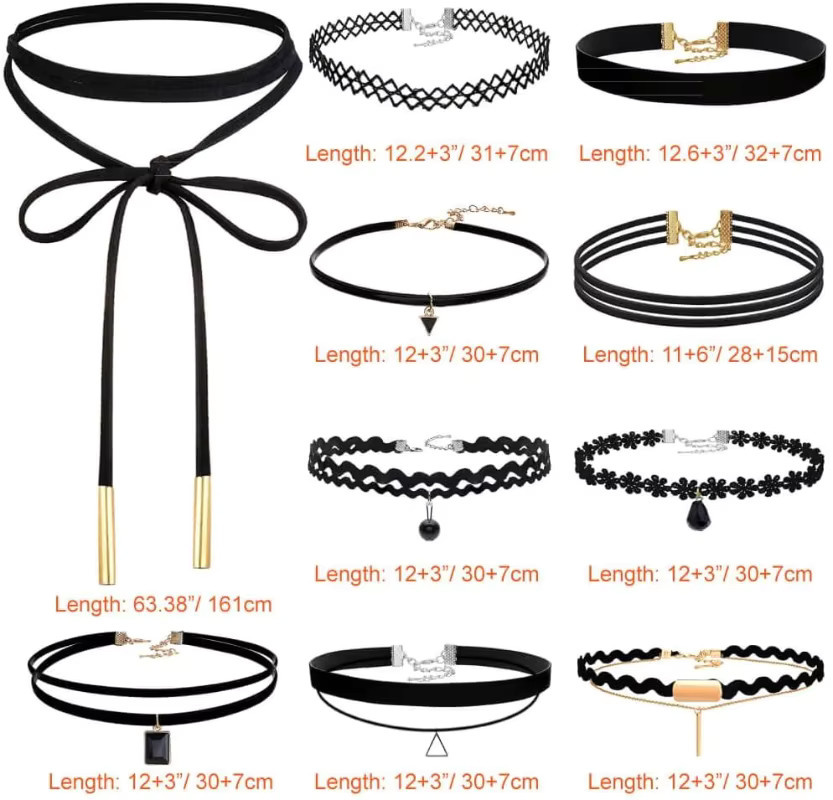 RUIYI Choker Halsketten, Samt, Schwarz, Damen - Bild 2