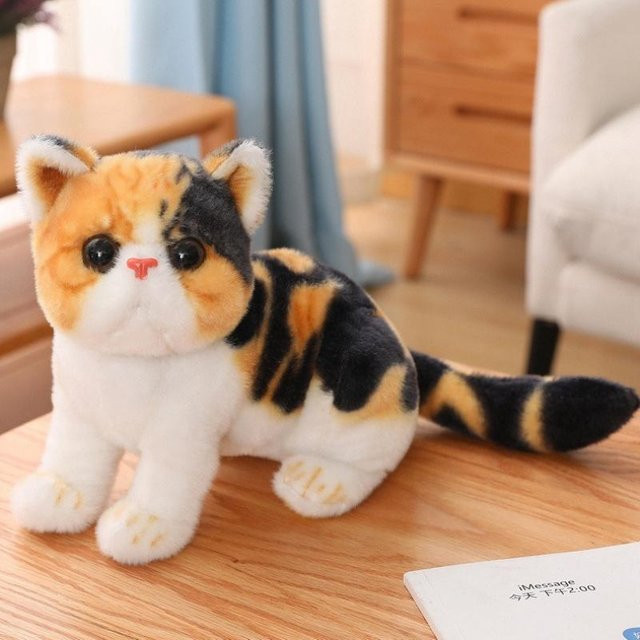 Kidsly Imitations-Kätzchen Plüschtier Katze, gelb, 26cm - Bild 1