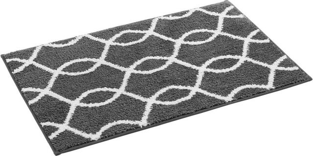 Badematte Luxor von POCOline in Anthrazit, Weiss und Grey mit grafischem Design aus Polyester und Oeko-Tex Standard 100, B: 80,0 cm, T: 50,0 cm - Bild 1