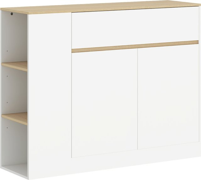 HOMCOM Sideboard Küchenschrank mit Schublade und verstellbarer Ablage in Weiß, B/T/H: 105 x 30 x 81,5 cm - Bild 1