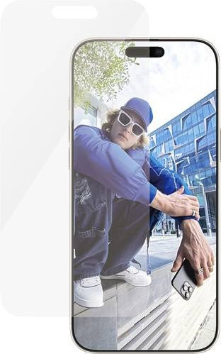 PanzerGlass Classic Fit Displayschutzglas für Apple iPhone 16 Pro Max, transparent, kratzfest und mit Anti-Fingerprint-Beschichtung - Bild 1