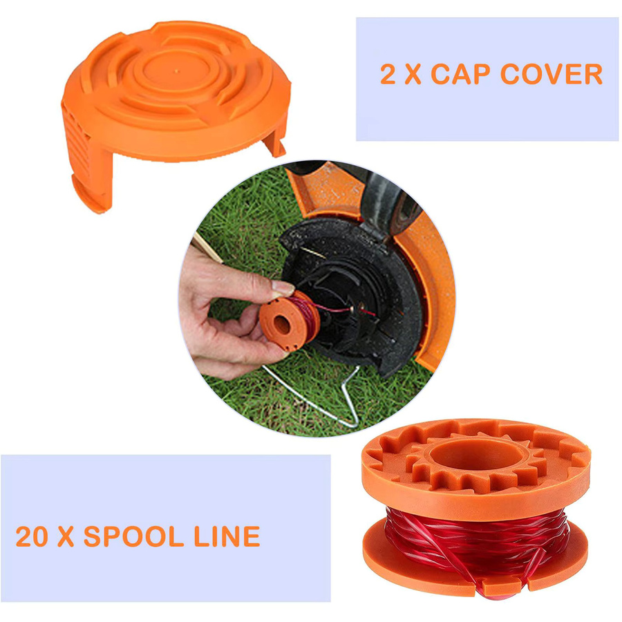 Worx Ersatz-Rasentrimmerfaden-Spulenset in Orange für Weed Eater, 3,1 m - Bild 2