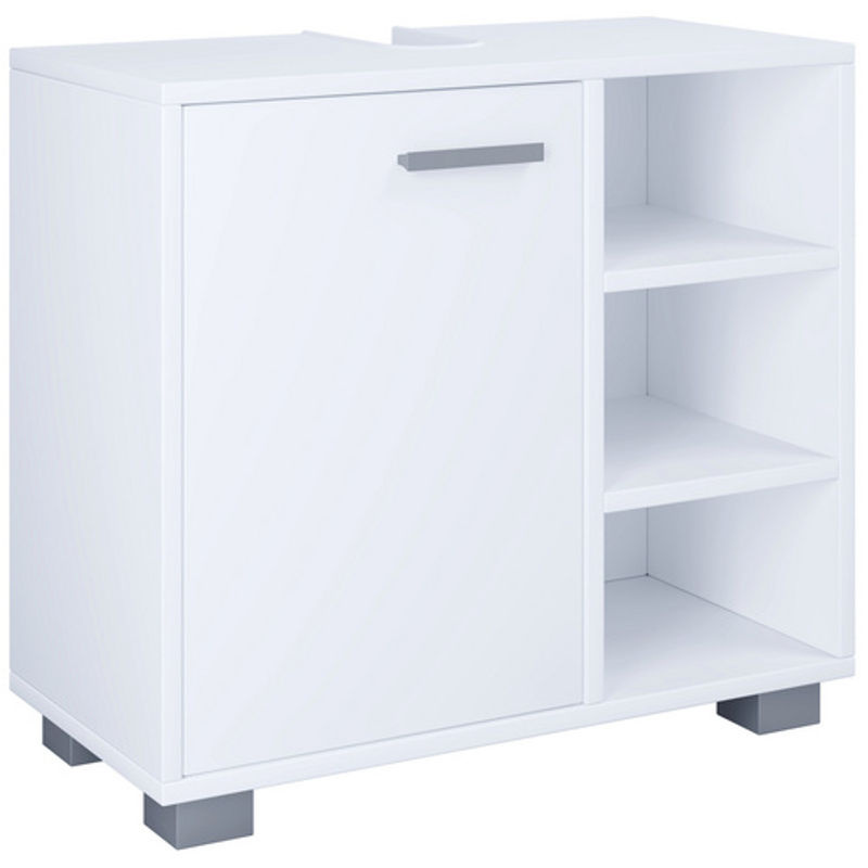 VCM Waschbeckenunterschrank Zalo in Weiß mit Türen und offenen Fächern, B/H/T: 60 x 55 x 30 cm - Bild 2