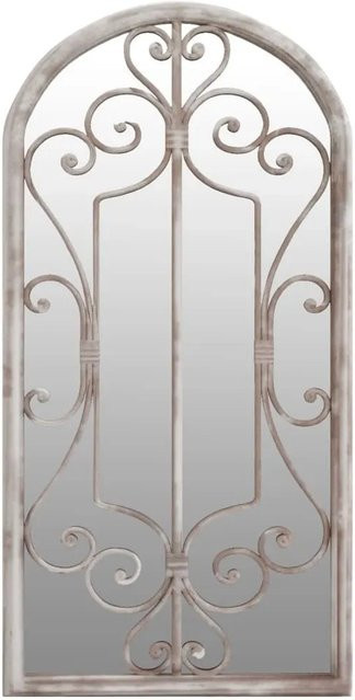 vidaXL Gartenspiegel aus Metall und Glas in Sand, Rechteckig, B: 70 cm, H: 30 cm - Bild 1