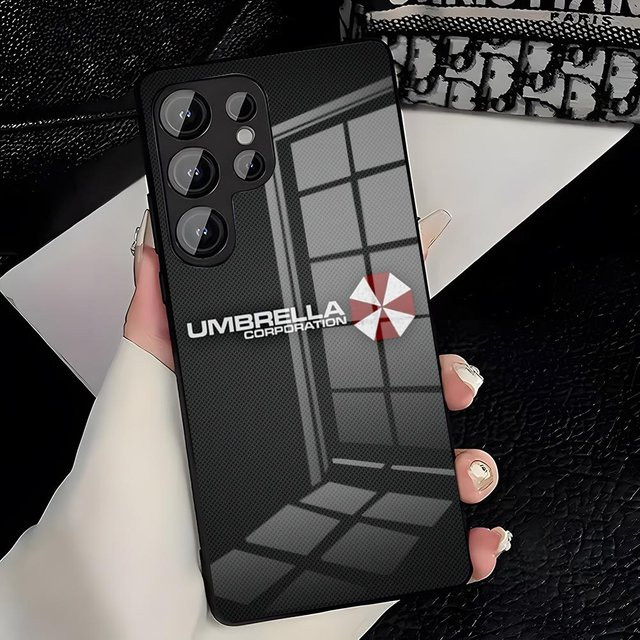 Resident Evil Umbrella Handyhülle mit Glasabdeckung für Samsung Galaxy S26 S25 S23 S22 S21 S20 Serie in Schwarz - Bild 1