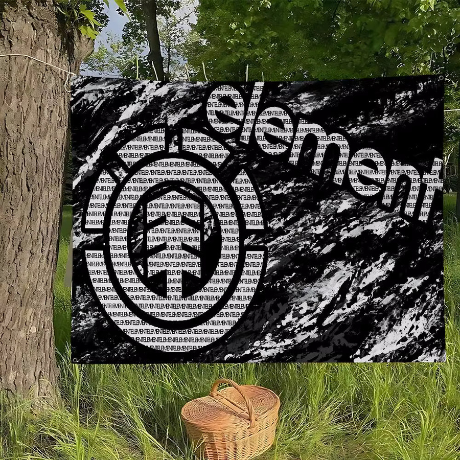 E-Element Skateboard Logo Banner Schwarz als dekorative Textil-Flagge für Outdoor-Partys - Bild 6