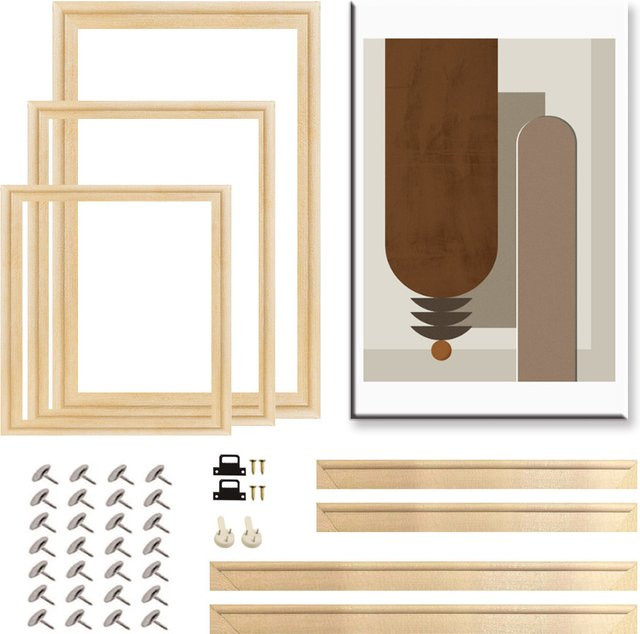 Little PP Bilderrahmen aus natürlichem Holz in Braun für Wandbilder und Leinwände B/H: 40 x 50 cm - Bild 1