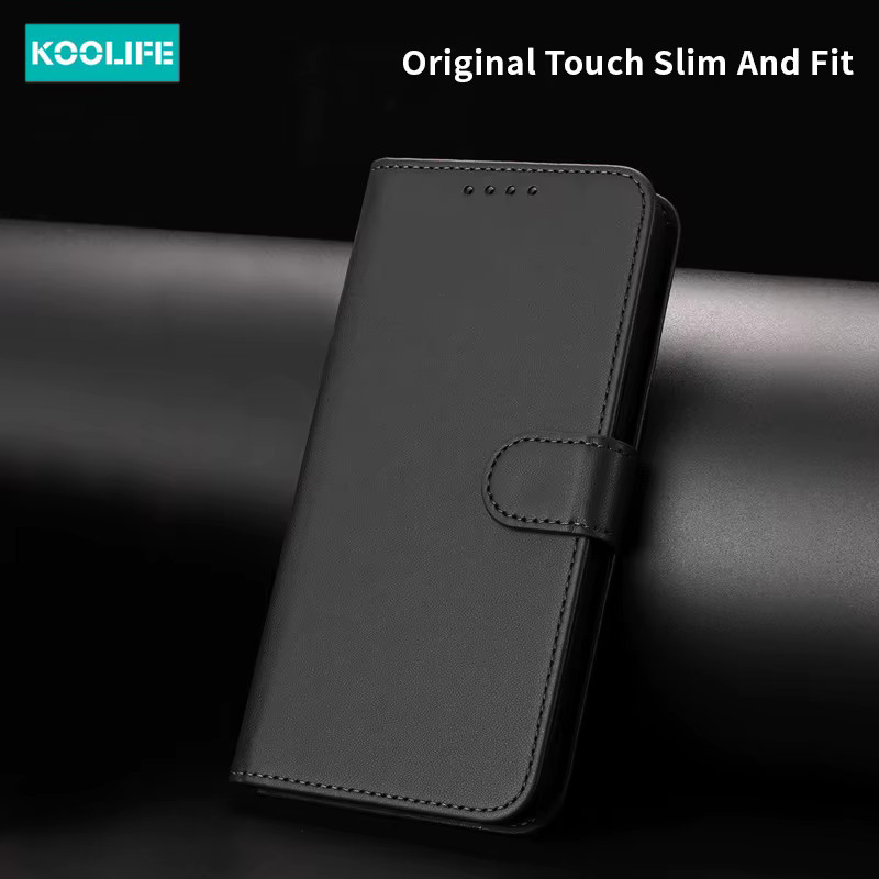 Koolife Multifunktions-Flip-Wallet-Hülle aus schwarzem PU-Leder mit Anti-Drop-Kartenhalter für iPhone 11, 12, 13, 14, 15, 16 Pro Max - Bild 2
