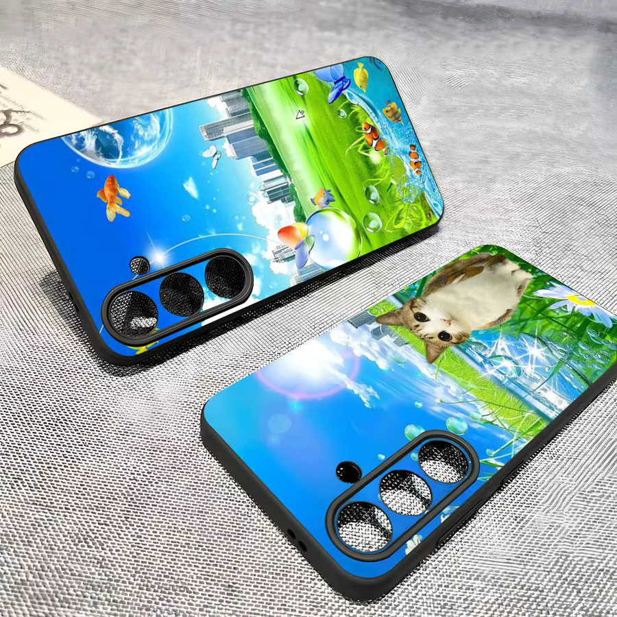 Farbige Frutiger Aero Art Handyhülle für Samsung Galaxy S25 S24 S23 S22 S21 S20 Ultra Plus FE Lite 5G in Schwarz - Bild 3