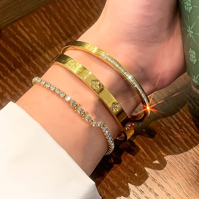 ZAKOL Armbänder Edelstahl, Gold, Zirkonia - Bild 1