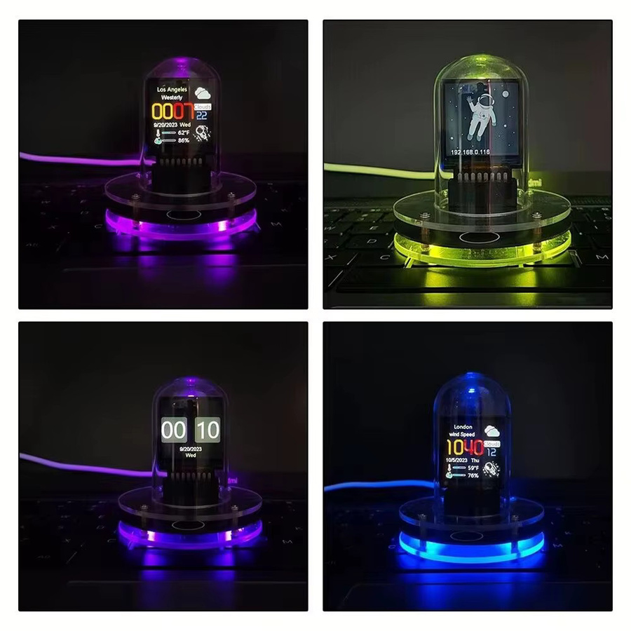 WOKLOK Nixie Röhrenuhr Smart Wifi Digitaluhr im Cyberpunk-Stil für den Schreibtisch - Bild 2