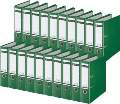 LEITZ Ordner 1010 DIN A4 in Grün, 20 Stück, Rückenbreite: 80 mm - Bild 1