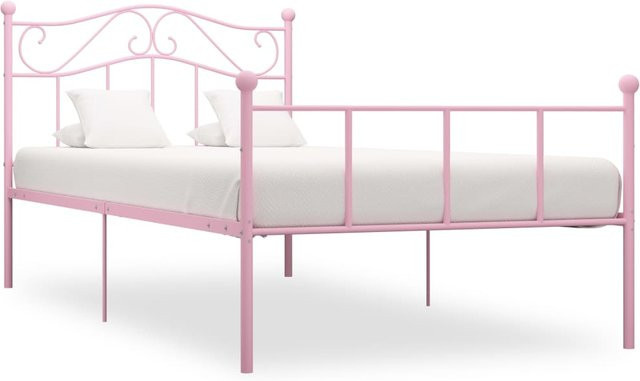 VD Home Furnishing Metall-Bettgestell in Pink, B/T: 100 x 200 cm - Bild 1