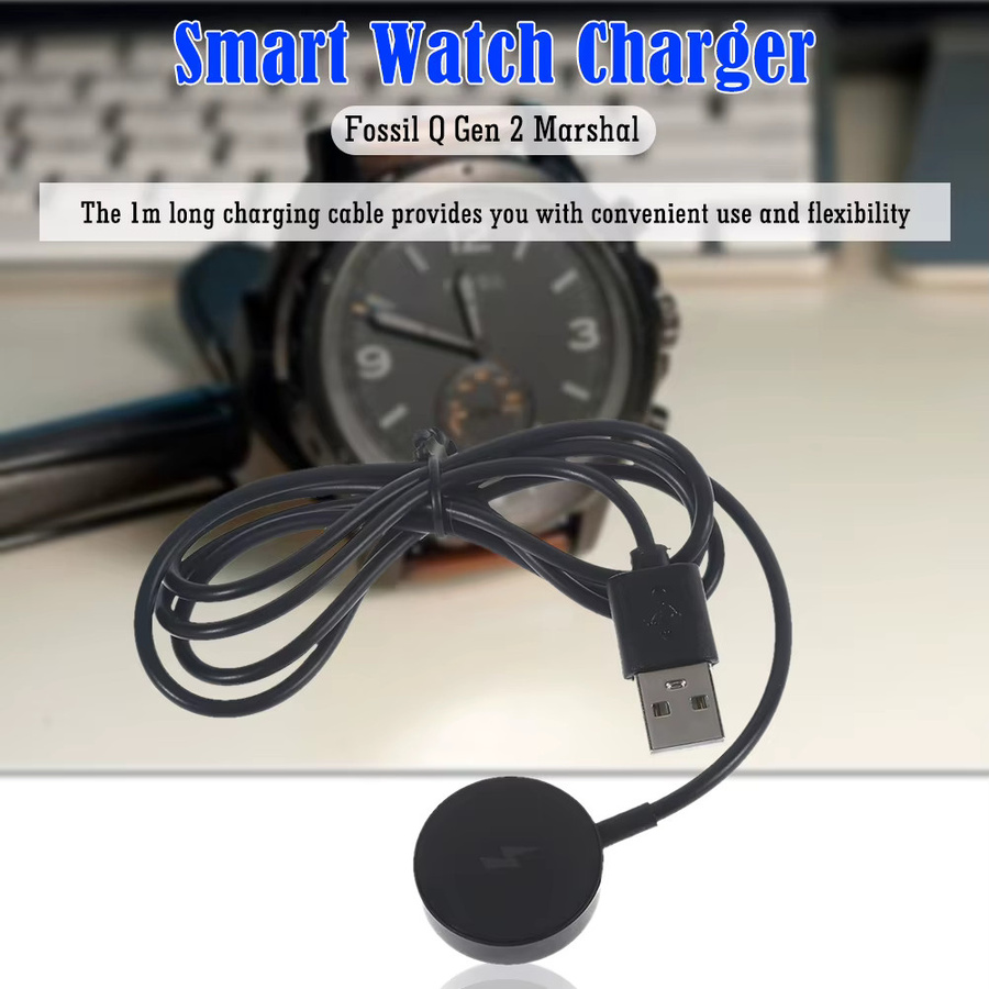 VODOOL Magnetisches USB-Ladegerät in Schwarz für Fossil Gen 1, Gen 2 und Gen 3 Smartwatches, 1 m Ladekabel mit Kurzschlussschutz - Bild 3