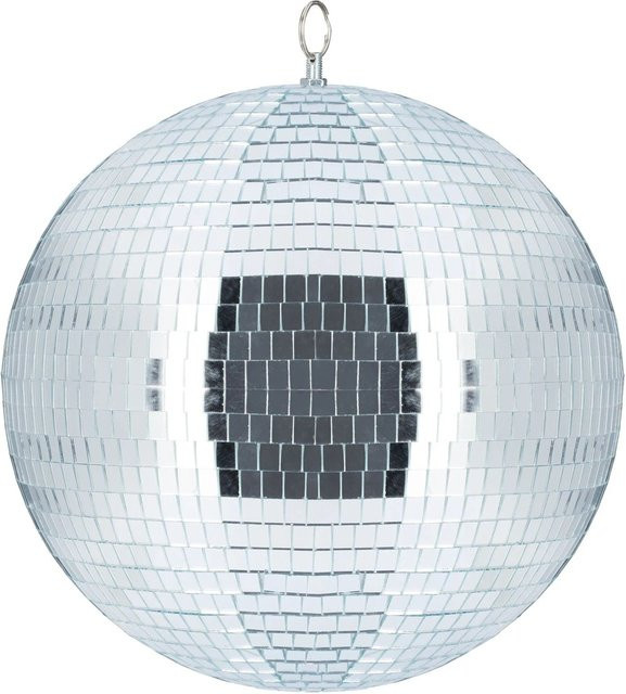 Relaxdays Discokugel aus Kunststoff, Glas und Metall in Silber mit Öse, Durchmesser: 30 cm - Bild 1