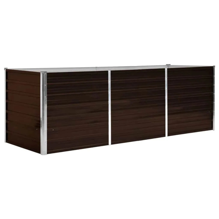 DELUKE Hochbeet OSKAR aus verzinktem Stahl in Braun, B/T/H: 240 x 80 x 77 cm - Bild 2