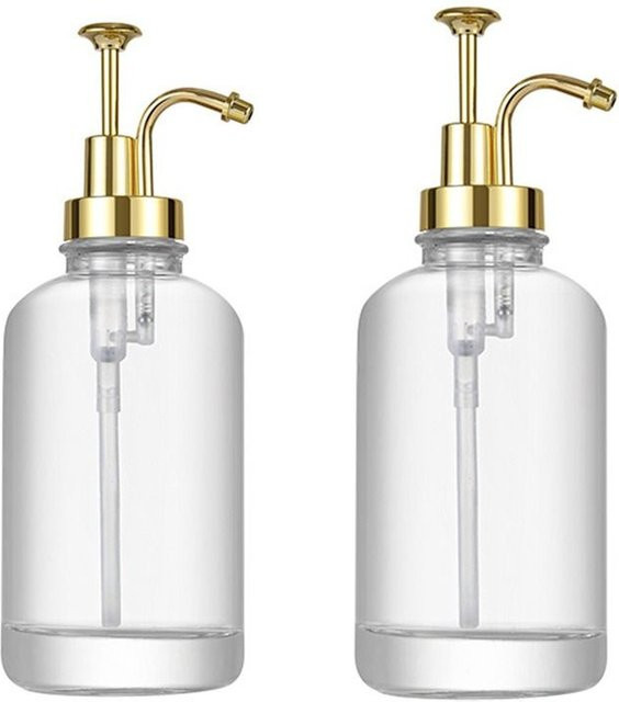 Yeiiaolin Kaffeesirup Spender Set aus Glas mit Gold-Verschluss, 2er Pack, 473 ml (16 oz) - Bild 1