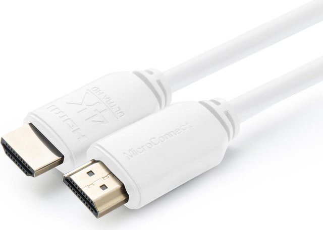 MicroConnect Ultra High Speed HDMI-Kabel mit Ethernet in Weiß, 10,0 m, 4K Unterstützung (MC-HDM191910V2.0WH) - Bild 1