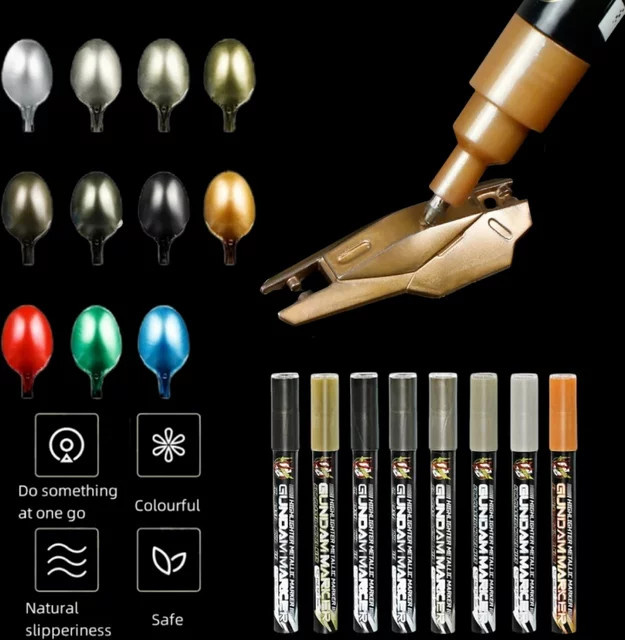 Metallic-Marker Set für Mech-Malerei in Gold und Silber, permanente Farbstifte aus Kunststoff - Bild 1