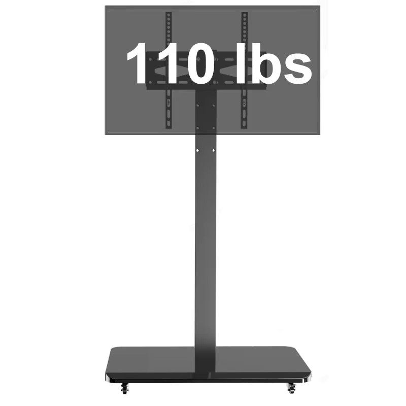 BEISHI Mobiler TV-Ständer in Schwarz für 26–65 Zoll Fernseher bis 50 kg mit Höhenverstellung und Drehgelenk - Bild 5