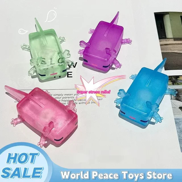 52TOYS Axolotl-Quetschspielzeug, Meerestiere, Grün, Silikon - Bild 1