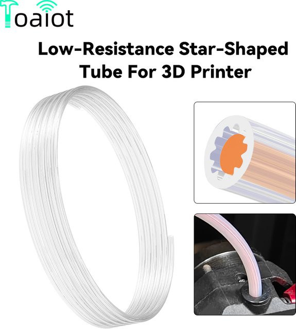 Toaiot PTFE-Rohr Ultra-Smooth Flow Tube für 3D-Drucker, transparent, 5 m - Bild 1