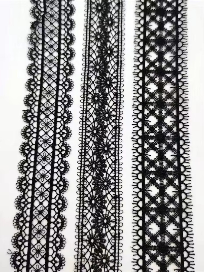 GAFABRIC Handgefertigte hohle Spitzenbänder für DIY Nähen und Kleiderdekoration in Weiß und Schwarz - Bild 7