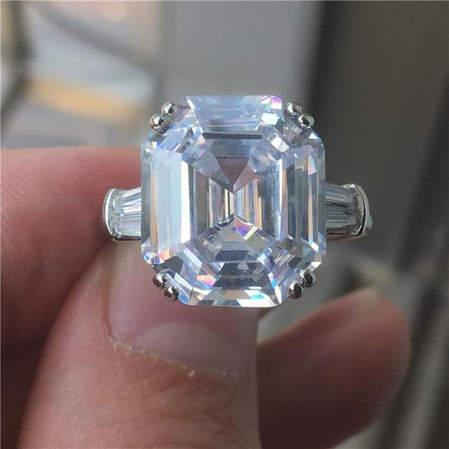 Wucifang Jewelry Solitärring, 925 Silber, Zirkonia, Damen - Bild 1