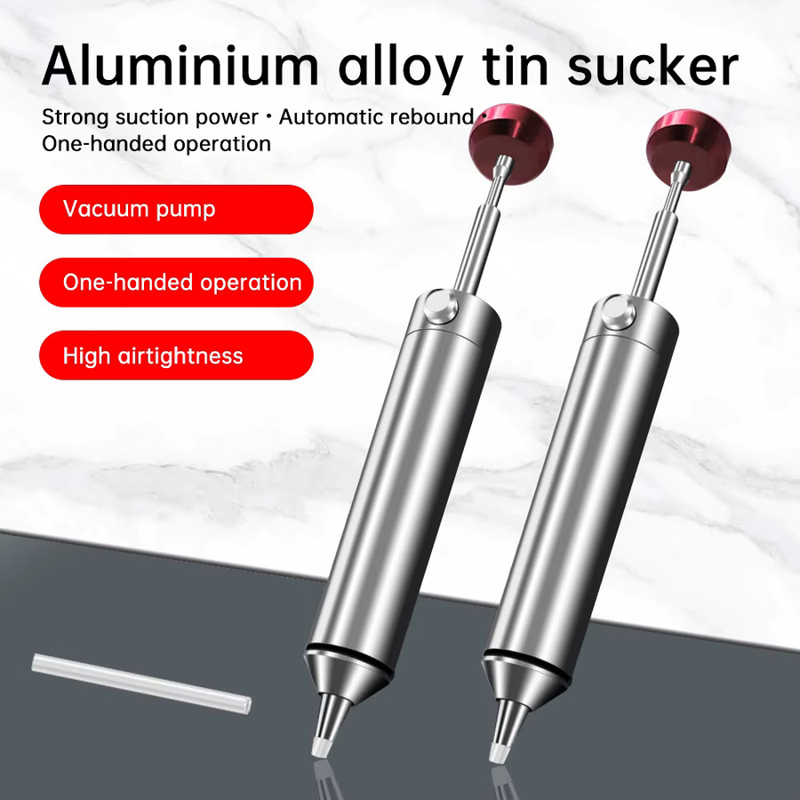 Aideepen Manuelles Vakuum-Zinn-Saugwerkzeug aus Aluminiumlegierung in Silber - Bild 2