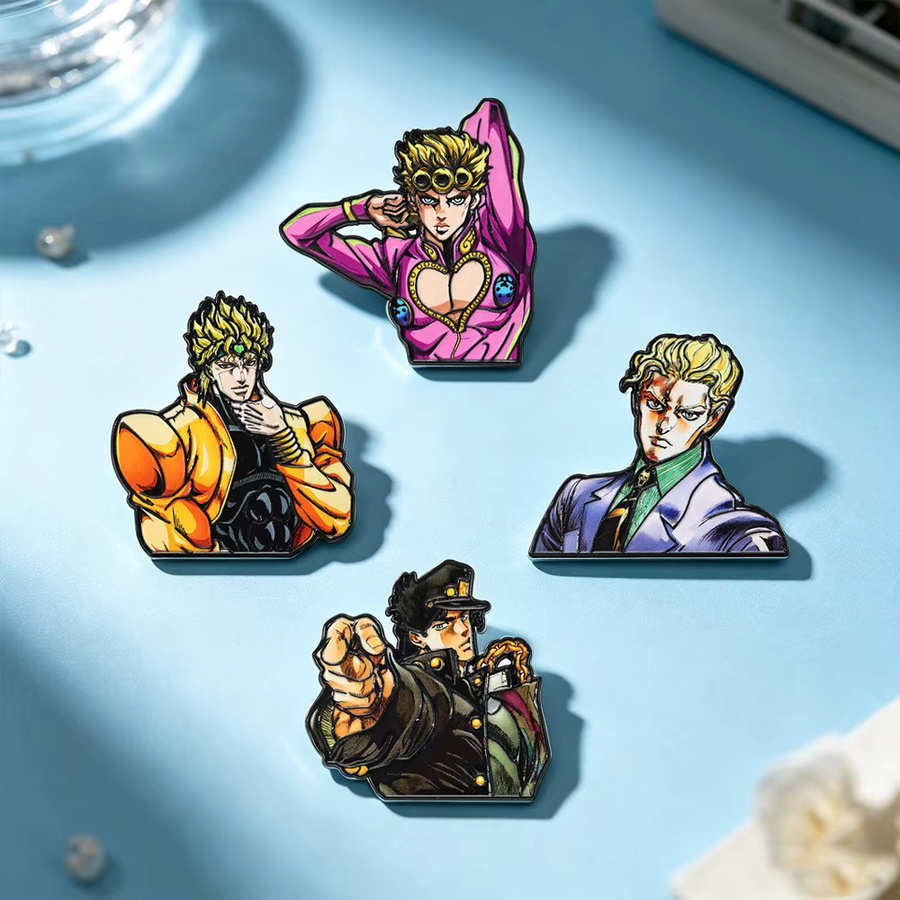 4 Stück JoJo's Bizarre Adventure Emaille-Pins, Bunt, Unisex - Bild 2