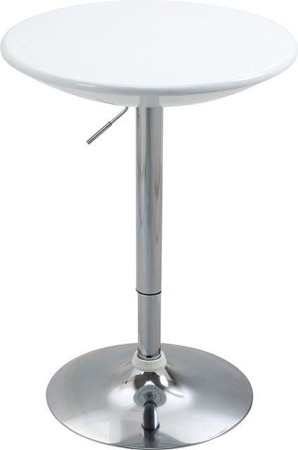 HOMCOM Moderner Bartisch in Weiß mit drehbarer Platte und höhenverstellbarem Gestell aus Metall und ABS, Durchmesser: 61 cm, Höhe: 76-97 cm - Bild 1