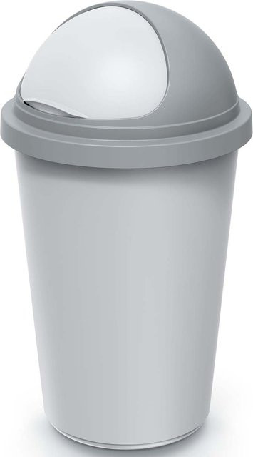Monzana Mülleimer aus Kunststoff in Silber/Grau mit 70 Litern Fassungsvermögen - Bild 1