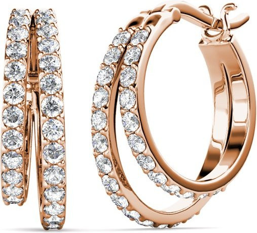 Daisini Creolen, 18 Karat vergoldetes Messing, Kristall, Damen - Bild 1