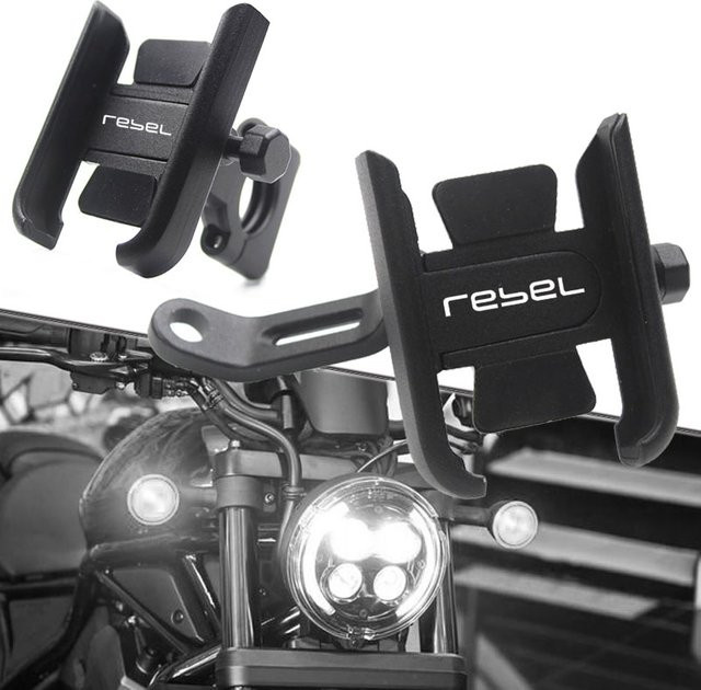 Motorrad Handyhalterung und GPS Halterung für Honda Rebel CMX 300 500 (2017-2021) in Schwarz - Bild 1