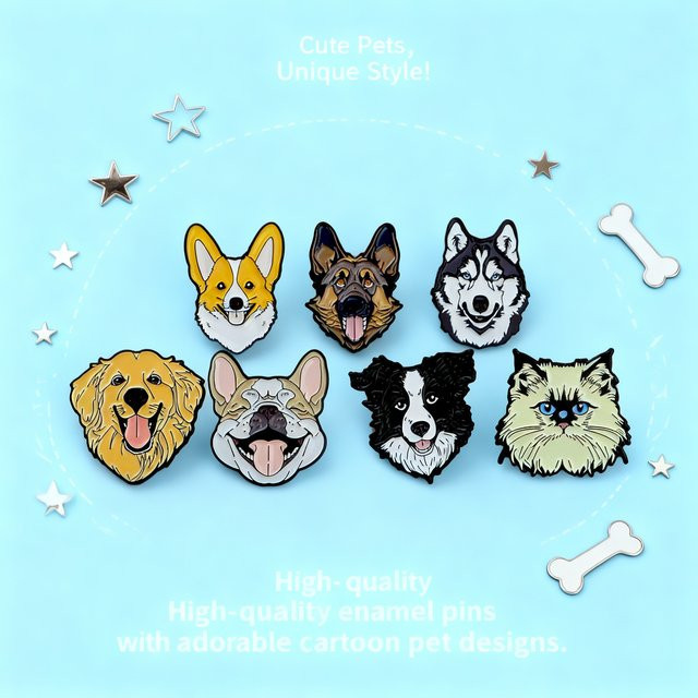 Bandai Hundebrosche Anstecknadel, Legierung, Verspielt - Bild 1
