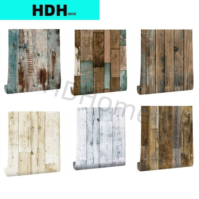 Meihodan Selbstklebende Tapetenrolle mit Holzmaserung in Retro-Optik aus wasserfestem PVC - Bild 1
