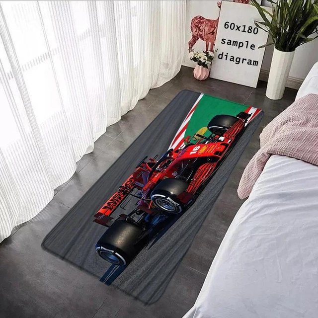 Karpetti Fußmatte F1 Rennfahrer Design, rutschfest und waschbar, B/T: 60 x 40 cm, Mehrfarbig - Bild 1